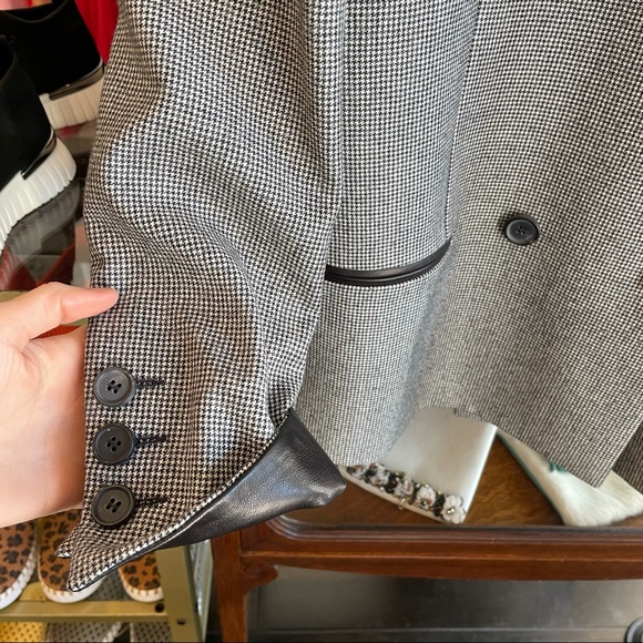 Barbara Bui Jacket Black Leather Collar Blazer - Picture 3 of 15